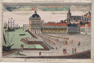 Vista y Prospettiva del Palacio del Rey de Portugal en Lisbona von George Balthazar Probst
