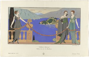 Gazette du Bon Ton, 1914 - Nr. 6, Pl. 57: Isola Bella / Abendkleider von Redfern von George Barbier