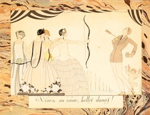 Zielt auf das Herz, schöne Damen! Aus Le Bonheur du Jour ou, Les Graces à la Mode, 1924 von George Barbier