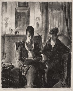 Elsie liest Emma vor, Erster Stein von George Bellows