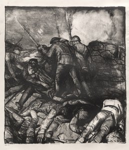 Kriegsserie: Der Angriff, rechtes Detail, erster Zustand von George Bellows