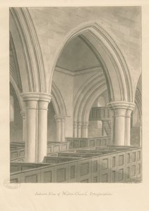 Innenraum der Weston-on-Trent Kirche von George Buckler