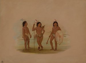 Ein Puelchee-Häuptling und zwei junge Krieger, 1854-1869 von George Catlin