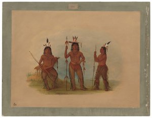 Ein Aleuten-Häuptling und zwei Krieger von George Catlin