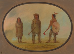 Athapasca-Häuptling, seine Frau und ein Krieger, 1855-1869 von George Catlin