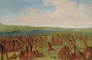 Ballspiel der Frauen, Prairie du Chien, 1835-1836 von George Catlin