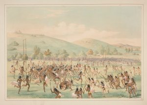 Ballspiel, pl. 23 aus dem nordamerikanischen Indianer-Portfolio von George Catlin