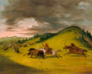 Schlacht zwischen Sioux und Sac und Fox von George Catlin