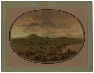 Biwak einer Sioux-Kriegspartei bei Sonnenaufgang