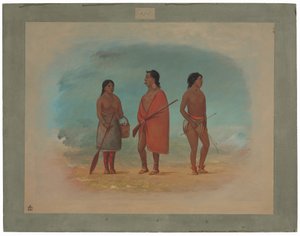 Botocudo-Häuptling, seine Frau und ein junger Mann von George Catlin