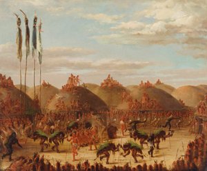 Stiertanz, Mandan O-kee-pa Zeremonie von George Catlin