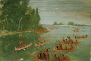Kanu-Rennen in der Nähe von Sault Ste. Marie von George Catlin
