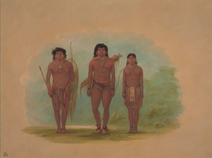 Chaco-Häuptling, seine Frau und ein Krieger, 1854-1869 von George Catlin