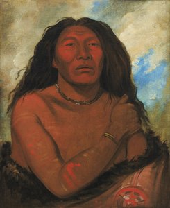 Duhk-gits-o-ó-see, Roter Bär, ein angesehener Krieger, 1832 von George Catlin