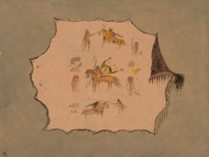 Faksimile eines Pawnee-Doktor-Robes mit fantastischen professionellen Designs, 1861-1869 von George Catlin