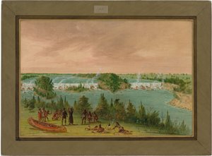 Pater Hennepin und Gefährten an den St. Anthony-Fällen, 1. Mai 1680 von George Catlin