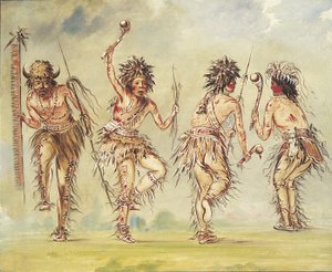 Vier Tänzer, 1843-1844 von George Catlin