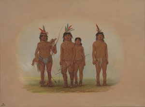 Vier Macouchi-Indianer, 1854-1869 von George Catlin