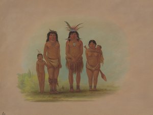 Vier Sepibo-Indianer, 1854-1869 von George Catlin