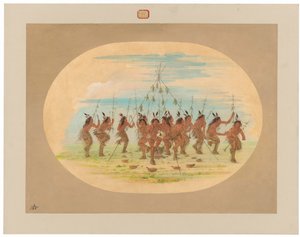 Grüner Mais-Tanz - Minatarrees von George Catlin