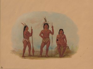 Klahoquaht-Häuptling, seine Frau und Sohn von George Catlin