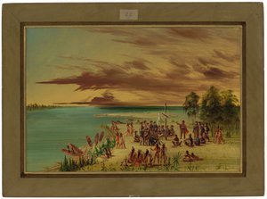 La Salle beansprucht Louisiana für Frankreich, 9. April 1682 von George Catlin