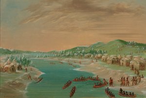 La Salle und seine Gruppe erreichen das Dorf der Illinois. 1. Januar 1680