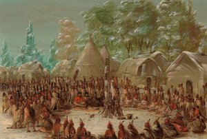 La Salles Party im Illinois-Dorf gefeiert von George Catlin