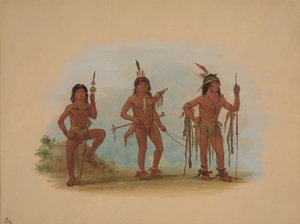 Lengua-Medizinmann mit zwei Kriegern von George Catlin