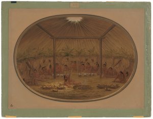 Mandan-Zeremonie - Das Wasser sinkt ab von George Catlin