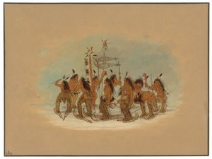 Schneeschuh-Tanz - Ojibbeway von George Catlin