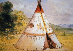Tipi des Crow-Stammes, ca. 1850 von George Catlin