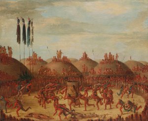 Das letzte Rennen, Mandan O-kee-pa Zeremonie, 1832 von George Catlin