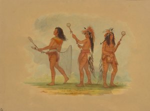 Drei berühmte Ballspieler - Choctaw, Sioux und Ojibbeway
