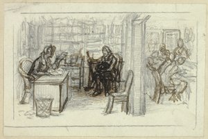 Ansicht der Bibliothek von George Cattermole