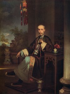 How Qua, Leiter der Hong-Kaufleute in Kanton, ca. 1830 von George Chinnery