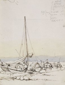 Tanka-Boote am Ufer von George Chinnery