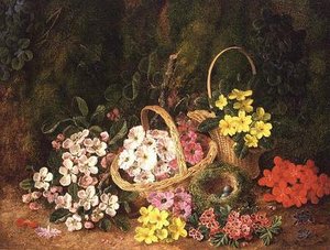 Frühlingsblumen in Körben von George Clare