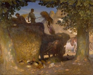 Das Aufstellen des Heuhaufens, 1907 von George Clausen