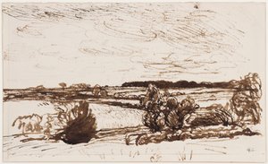 Vom Wind verwehte Landschaft von George Clausen