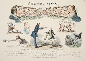 Ein Kapitel der Nasen, veröffentlicht 1834 (handkolorierte Gravur) von George Cruikshank