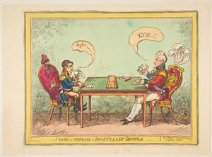 Ein Spiel Cribbage oder Boneys letzter Zug, 6. Juni 1814 von George Cruikshank