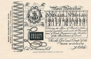 Eine satirische Banknote: Verbrechen, Strafe und Protest, 1819, 1894