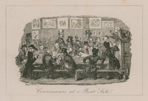 Kenner bei einem Druckverkauf von George Cruikshank