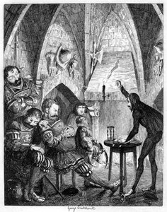 Edward Underhill, der heiße Evangelist, predigt den Riesen im By-Ward oder Gate Tower, 1840