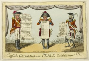 Englische Generäle im Friedensstand!!! von George Cruikshank