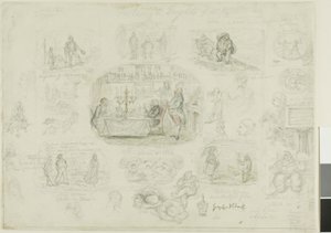 Moden und Schrecken von 1829 (recto); Engel immer hell und schön (verso) von George Cruikshank