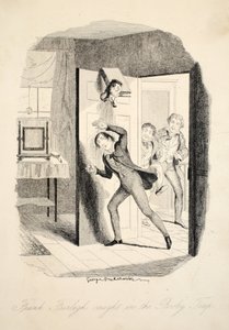 Frank Fairlegh in die Falle getappt, aus Frank Fairlegh oder Szenen aus dem Leben eines Privatschülers, veröffentlicht um 1870 von George Cruikshank