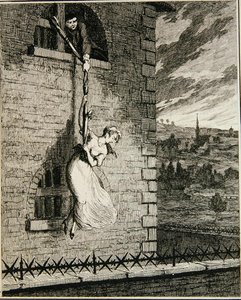 Jack entkommt aus Newgate Ward mit seiner Frau Elizabeth Lyon, Illustration aus 