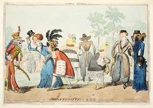 Londoner Dandies oder Monstrositäten von 1815, Hyde Park, veröffentlicht 1835 von George Cruikshank